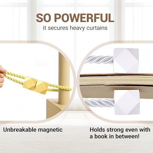 Hion Magnetic Curtain Tiebacks Golden 2pcs, Curtain Tiebacks Buckles Holdbacks - Image 5
