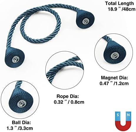 Magnetic Curtain Tiebacks Rope Decorative Holdbacks - Image 3