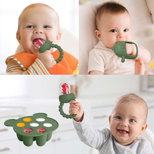 3-in-1 Baby Food & Fruit Feeder Set – Breastmilk Popsicle Mold - Image 4