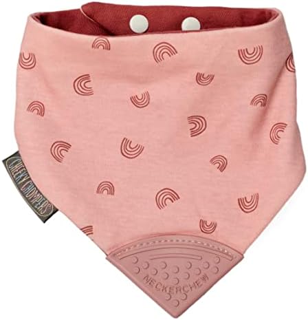 Cheeky Chompers Neckerchew Teething Bib, 2-in-1 Bandana Style Bib w/Food Grade by CheekyChompers