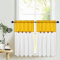FRAMICS Farmhosue Kitchen Curtains 36 Inch Length, Rustic Cotton Linen Tier by FRAMICS