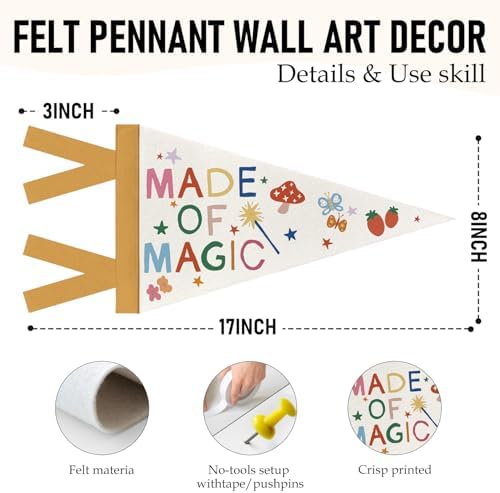 Whimsical Nursery Toddler Playroom Decor Cute Pennant Banner Flags - Image 6