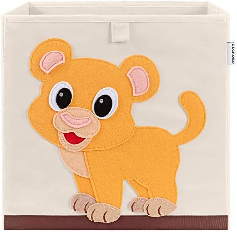 13 Inch Animal Cube Storage Bins, Foldable Fabric Kids Toy Box & Toy Chest by CLCROBD