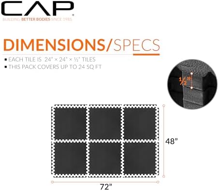 CAP Puzzle Exercise Mats | 1/2” Thick EVA Interlocking Foam Tiles - Image 4
