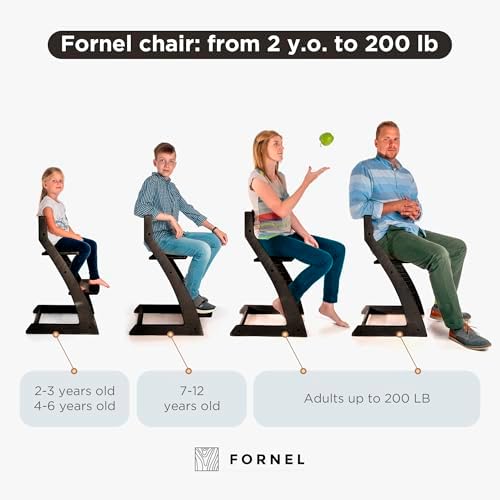 FORNEL Modern Black Wooden High Chair | Adjustable Grow-with-Me Toddler Seat - Image 4