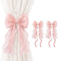 VIS'V Curtain Tiebacks, French Silky Bow Curtain Holdbacks by VISV