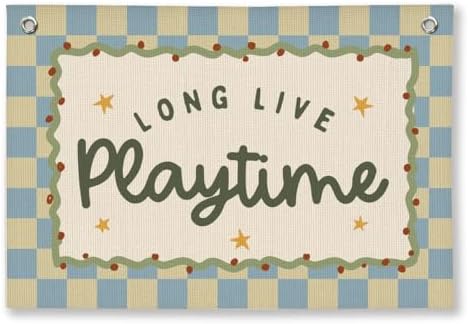 Playroom Wall Decor, Toddler Playroom Decor Hanging Linen Banner, Play Room by Unknown