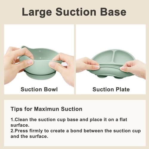 Silicone Baby Feeding Set | Baby Led Weaning Supplies Includes Suction Bowls - Image 4