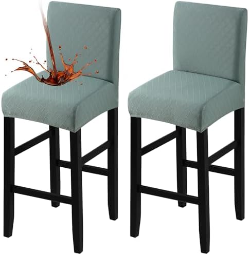 Fuloon Waterproof Barstool Covers Chair Slipcovers, Dark Green, 2 Pack by Fuloon
