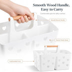 White Portable Shower Caddy, Plastic Basket Organizer - Image 4