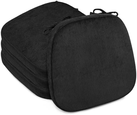 2.5" Thick Chair Cushions for Dining Chair, Corduroy Foam Kitchen Chair Pads by Glyzia