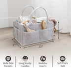 PUTSKA Baby Diaper Caddy Organizer, Felt Nursery Basket - Image 2