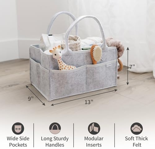 PUTSKA Baby Diaper Caddy Organizer, Felt Nursery Basket - Image 2