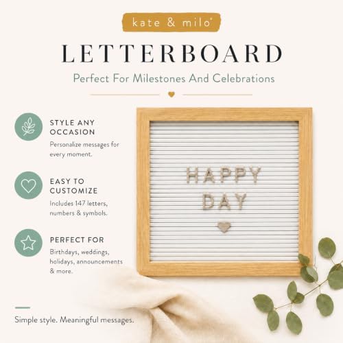 Kate & Milo 10" x 10" White Wooden Letterboard Set - Image 6