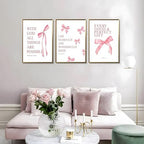 JBZDD Coquette Pink Bow Wall Art Decor Posters Set of 3, Inspirational Bible - Image 5