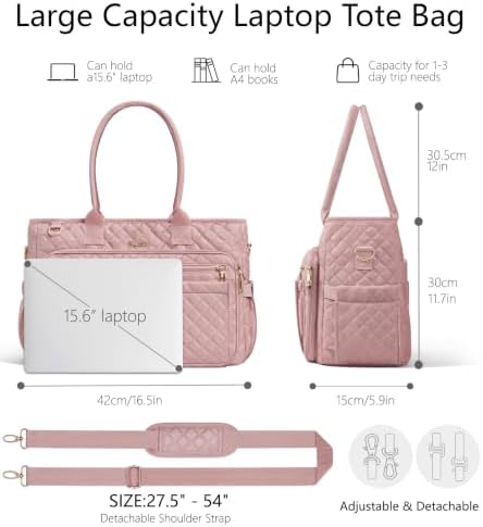 Bagstellar Teacher Tote Bag for Women, 15.6" Laptop Work Tote Computer Bag - Image 3