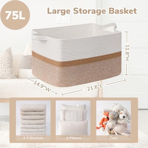 Goodpick Large Woven Rope Blanket Basket - Image 3