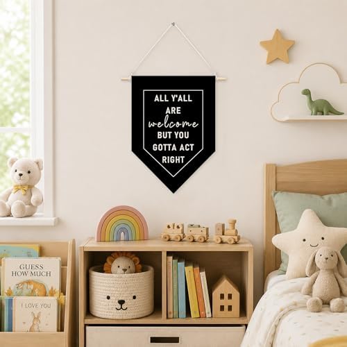 KYTWSFWS Funny Welcome Wall Art Pennant Flag, Classroom Wall Decor, All Y'all - Image 4