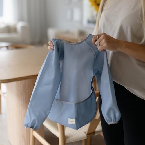 mushie Long Sleeve Baby Bib | Water Resistant Adjustable Fit - Image 5