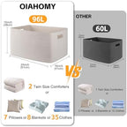 OIAHOMY 96L XXXLarge Blanket Basket Woven Cotton Rope Storage Basket White - Image 3