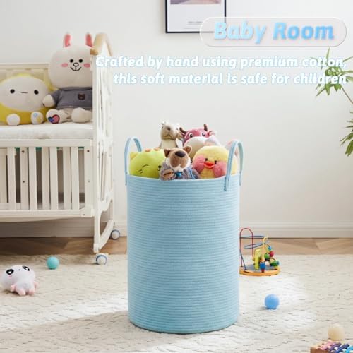 Laundry Basket, Woven Cotton Rope Laundry Hamper, 80L - Image 4