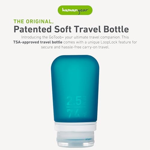 humangear GoToob+ | Refillable Silicone Travel Bottle | Locking Lid | Food-Safe - Image 2