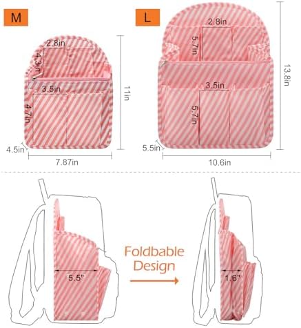 Surblue Backpack Organizer Insert Liner Hanging Travel Rucksack Purse and - Image 4
