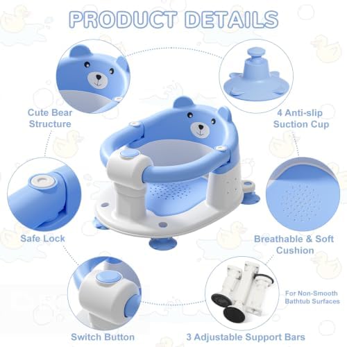 Baby Bath Seat for Babies 6 Months & up, Non-Slip Toddler Bath Seats for Babies - Image 3