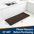 Chenille Bathroom Runner Rug 24"x60" Brown, Plush Bath Mat - Image 2