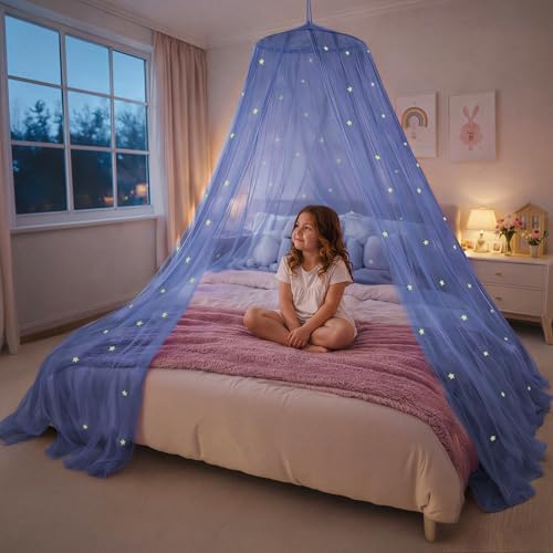 Bollepo Blue Canopy Bed, Kids and Babies, Net Use to Cover The Baby, Girls Or by Bollepo