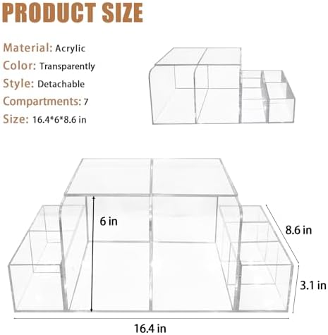 GILPWA Diaper Caddy, Baby Changing Table Organizer, Detachable Clear Acrylic - Image 3