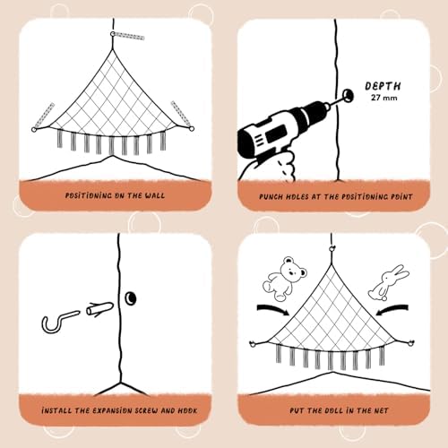 59 x 47 inches Stuffed Animal Hammock Corner Net, Plushie Net - Image 7