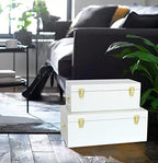 Vixdonos Metal Trunk Decorative Storage Box Set of 2 College Dorm Chest - Image 6