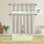 Linen Valances for Windows, Light Filtering Faux Linen Textured Small Short - Image 5