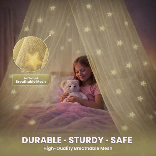 Bollepo Yellow Bed Canopy for Girls - Image 4