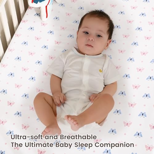 david's kids 3 Pack Mini Crib Sheets, Soft Breathable Premium Pack N Play Sheets - Image 2