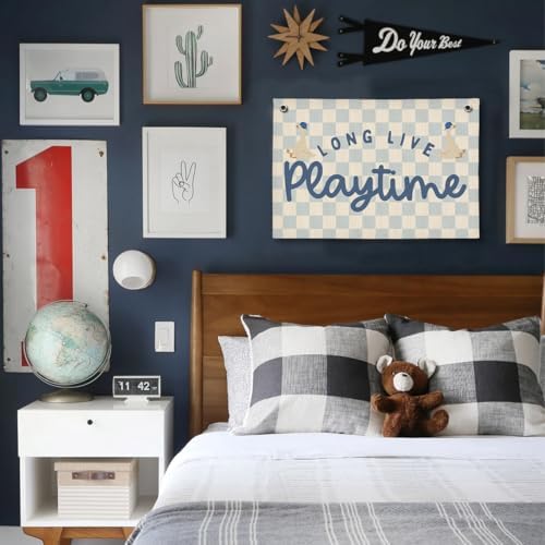 Playroom Wall Decor, Kids Toddler Boy Playroom Silly Goose Decor Hanging Linen - Image 4