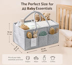 SHAROM Diaper Caddy Organizer for Baby, Portable Diaper Caddy Basket, Felt Baby - Image 2