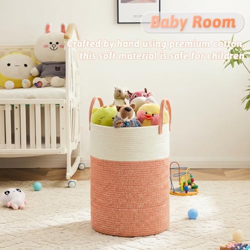 Laundry Basket, Woven Cotton Rope Laundry Hamper, 60L - Image 4