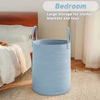 JMvicyroam 100L Cotton Rope Laundry Basket Hamper - Image 3