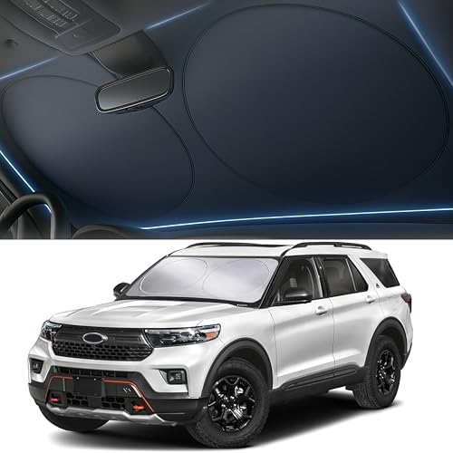 Autovir Windshield Sun Shade, Foldable Car Window Shades, 280T Visor Shade by Autovir