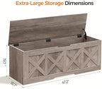 Homleke 47.2" Extra-Large Wooden Storage Chest, Farmhouse Storage Bench - Image 2