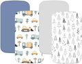 4 Pack Bassinet Fitted Sheets Compatible by Haleeone