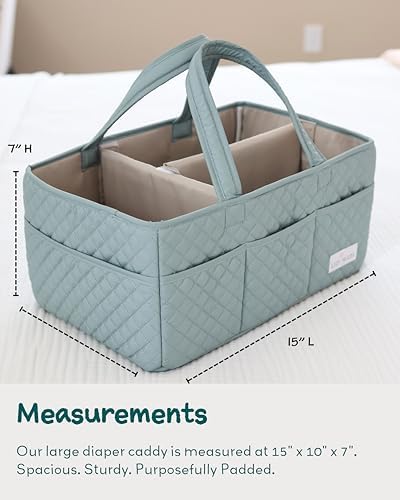 Lily Miles Baby Diaper Caddy Organizer, Quilted Nursery Storage Basket - Image 5