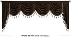 StangH Extra Wide Brown Waterfall Valance Curtain W98 inches, 1 Panel - Image 4