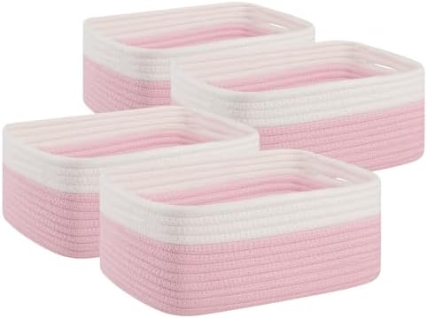 OIAHOMY 4 Pack Storage Baskets for Organizing, Small Bins for Shelves, Cute by MasterofSpaceOptimization