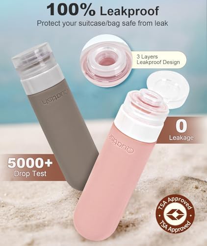 Quatish Travel Bottles for Toiletries 6 Pack, Original Patented Leakproof 3 oz - Image 2