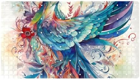 Shower Mat Non Slip, Watercolor Bird Floral Anti Slip Bath Mat by Anna+Cowper