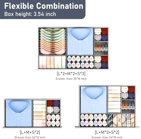 DIMJ Drawer Organizer Clothes, 30 Pack Dresser Organizer, Foldable Closet - Image 4