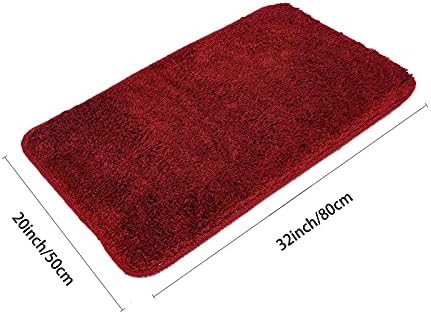 Red Bathroom Rugs Water Absorbent Chenille Bath Mat - Image 3